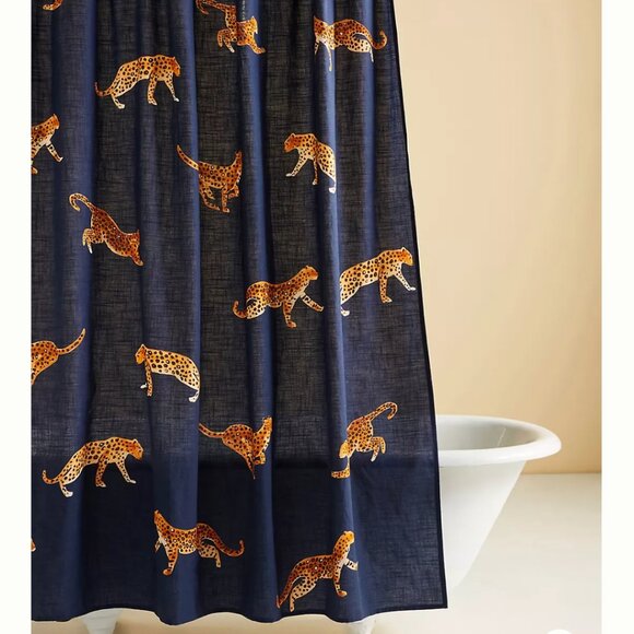 Anthropologie Other - Anthropologie leopard organic cotton shower curtain